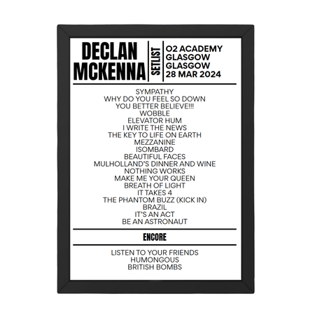 Declan McKenna Glasgow Setlist 28 March 2024 - Setlist