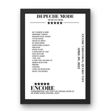 Depeche Mode April 09, 2023 Centre Vidéotron Quebec City Setlist Poster - Setlist