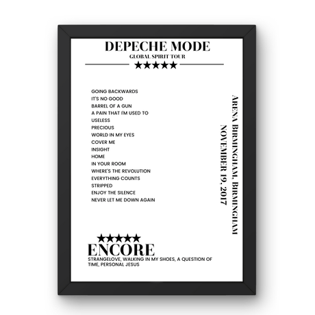 Depeche Mode Arena Birmingham Birmingham 19 November 2017 Setlist Poster - Setlist