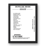 Depeche Mode August 02, 2023 PGE Narodowy Warsaw Setlist Poster - Setlist