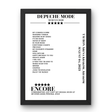 Depeche Mode August 04, 2023 TAURON Arena Kraków Kraków Setlist Poster - Setlist