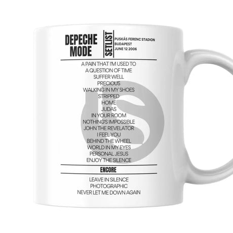 Depeche Mode Budapest June 12 2006 Replica Setlist Mug - Setlist