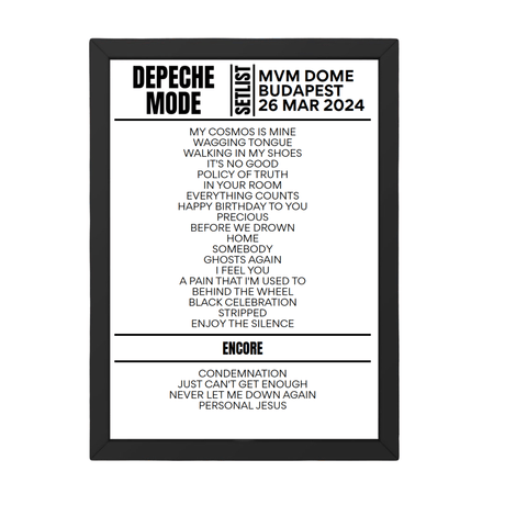 Depeche Mode Budapest March 26, 2024 Replica Setlist - Setlist