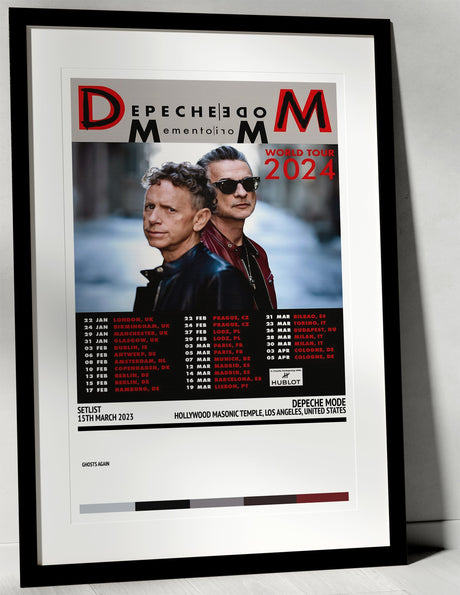 Depeche Mode Hollywood Masonic Temple Los Angeles 15th March 2023 - Setlist Tour Poster - Setlist