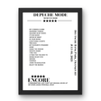 Depeche Mode July 01, 2023 Deutsche Bank Park Frankfurt Setlist Poster - Setlist