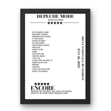 Depeche Mode July 26, 2023 Arena Națională Bucharest Setlist Poster - Setlist