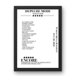 Depeche Mode July 28, 2023 Puskás Aréna Budapest Setlist Poster - Setlist