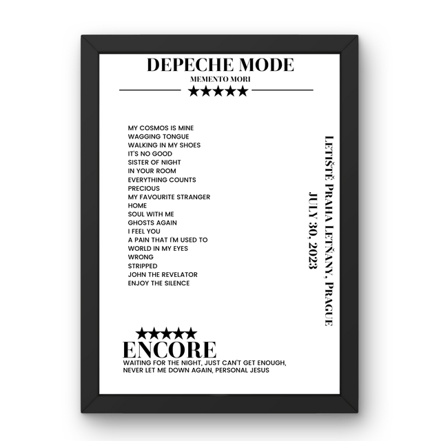 Depeche Mode July 30, 2023 Letiště Praha Letňany Prague Setlist Poster - Setlist