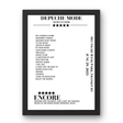 Depeche Mode June 29, 2023 Deutsche Bank Park Frankfurt Setlist Poster - Setlist