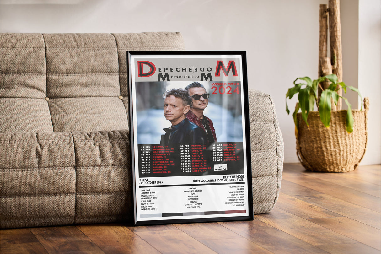 Depeche Mode Memento Mori Barclays Center Brooklyn 21st October 2023 - Setlist Tour Poster - Setlist