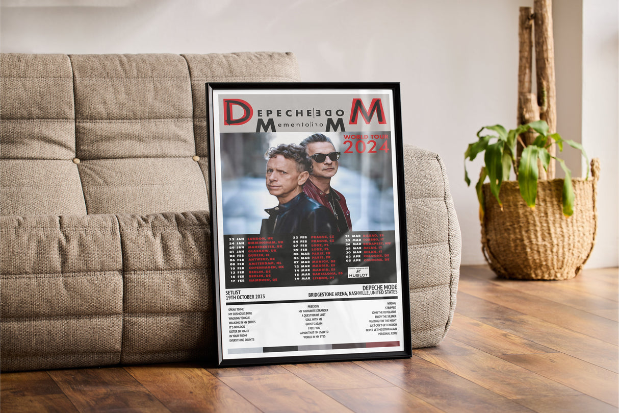 Depeche Mode Memento Mori Bridgestone Arena Nashville 19th October 2023 - Setlist Tour Poster - Setlist