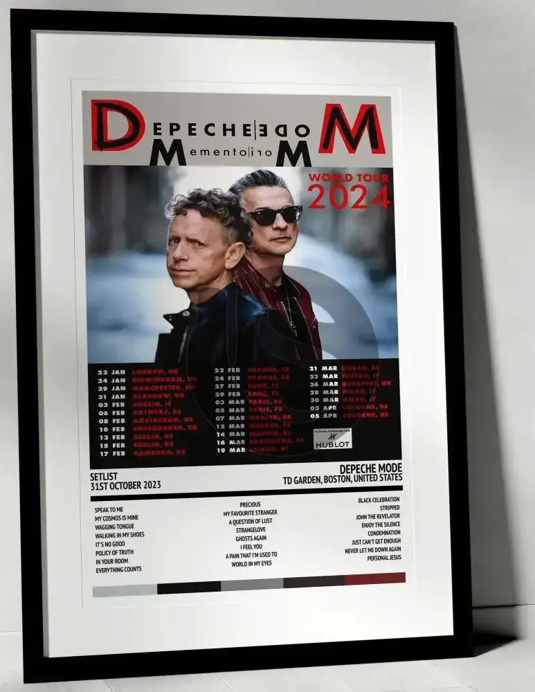 Depeche Mode Memento Mori TD Garden Boston 31st October 2023 - Setlist Tour Poster - Setlist