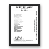 Depeche Mode November 10, 2023 Rocket Mortgage FieldHouse Cleveland Setlist Poster - Setlist