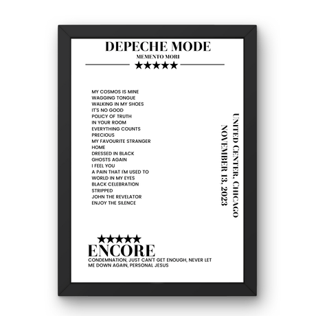 Depeche Mode November 13, 2023 United Center Chicago Setlist Poster - Setlist