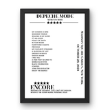 Depeche Mode October 28, 2023 Madison Square Garden New York Setlist Poster - Setlist