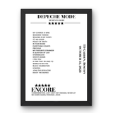 Depeche Mode October 31, 2023 TD Garden Boston Setlist Poster - Setlist