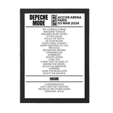 Depeche Mode Paris March 03, 2024 Replica Setlist - Setlist