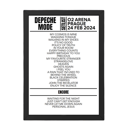 Depeche Mode Prague February 24, 2024 Replica Setlist - Setlist