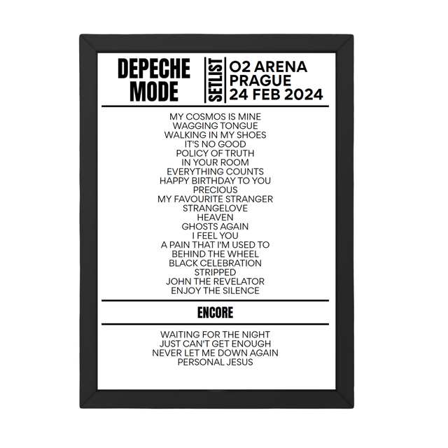 Depeche Mode Prague February 24, 2024 Replica Setlist - Setlist