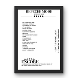 Depeche Mode September 23, 2023 Foro Sol Mexico City Setlist Poster - Setlist