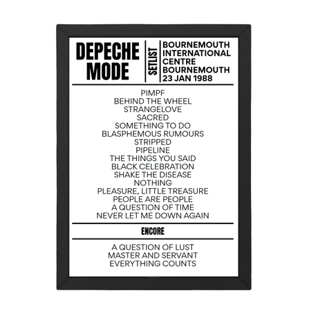 Depeche Mode Setlist 23-01-1988-Bournemouth - Setlist