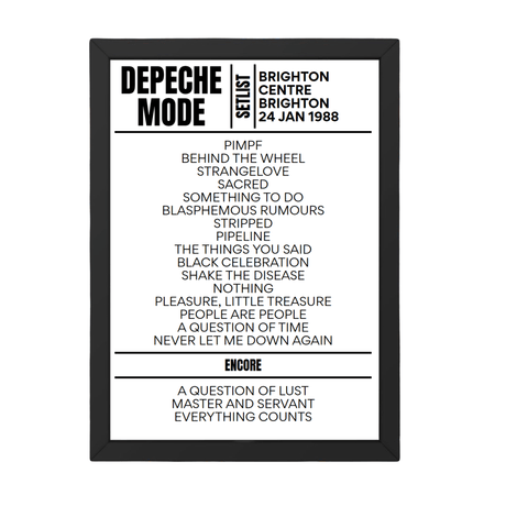 Depeche Mode Setlist 24-01-1988-Brighton - Setlist