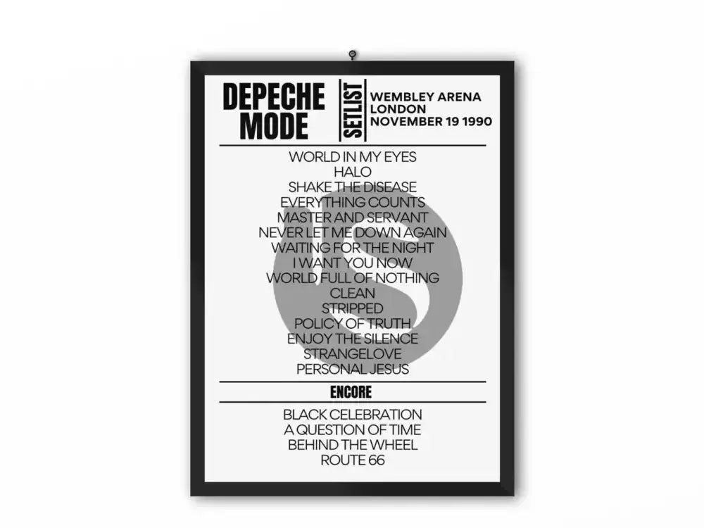 Depeche Mode Setlist Wembley Arena London November 19 1990 - Setlist