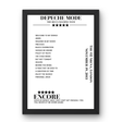 Depeche Mode The O2 Arena London 19 November 2013 Setlist Poster - Setlist