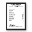 Depeche Mode The O2 Arena London 29 May 2013 Setlist Poster - Setlist