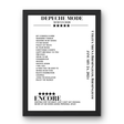 Depeche Mode Utilita Arena Birmingham Birmingham 24 January 2024 Setlist Poster - Setlist