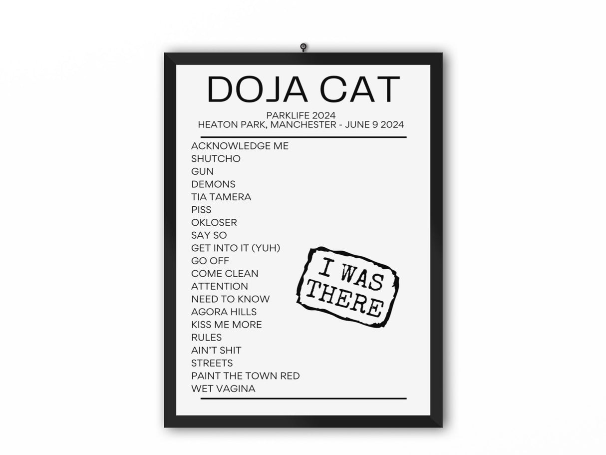 Doja Cat Parklife 2024 Replica Setlist - Setlist
