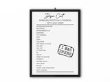 Doja Cat Wireless Festival July 2024 Setlist Poster - Setlist