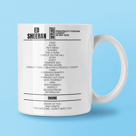 Ed Sheeran Principality Stadium Cardiff May 26, 2022 Setlist Mug - Setlist