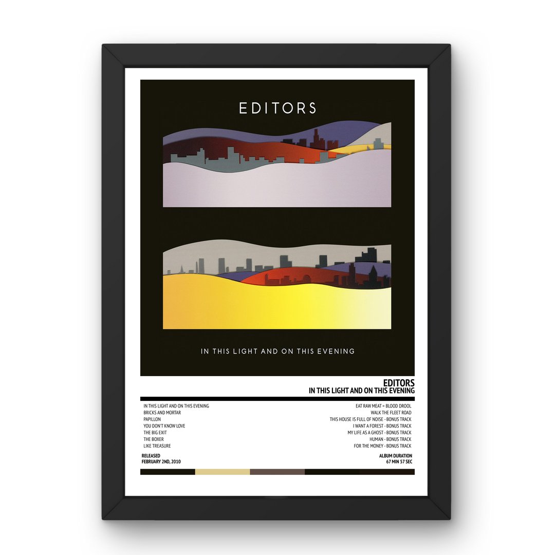 Editors - In This Light And On This Evening (2010) Poster - Setlist