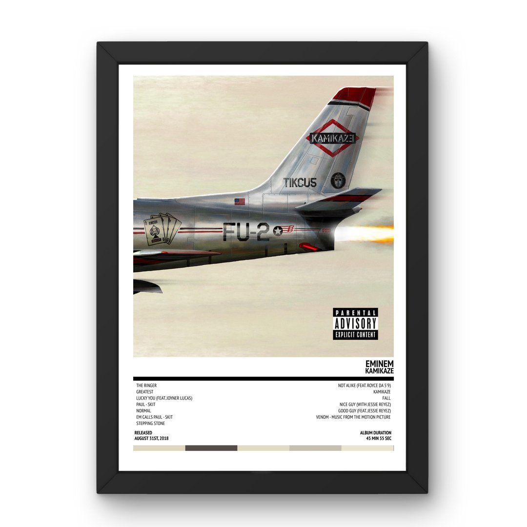 Eminem - Kamikaze (2018) Poster - Setlist