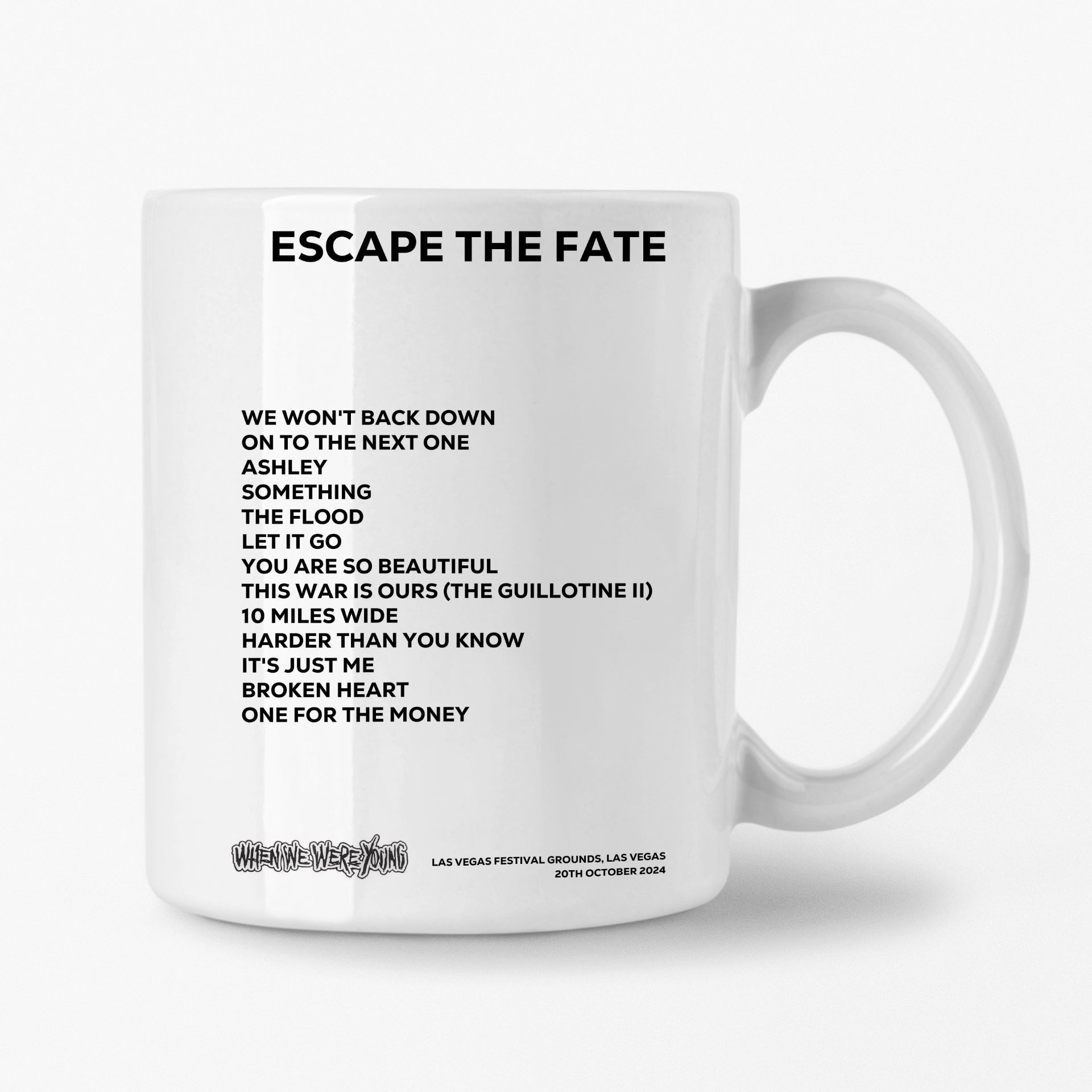 Escape the Fate Las Vegas 20th October 2024 Setlist Mug - Setlist