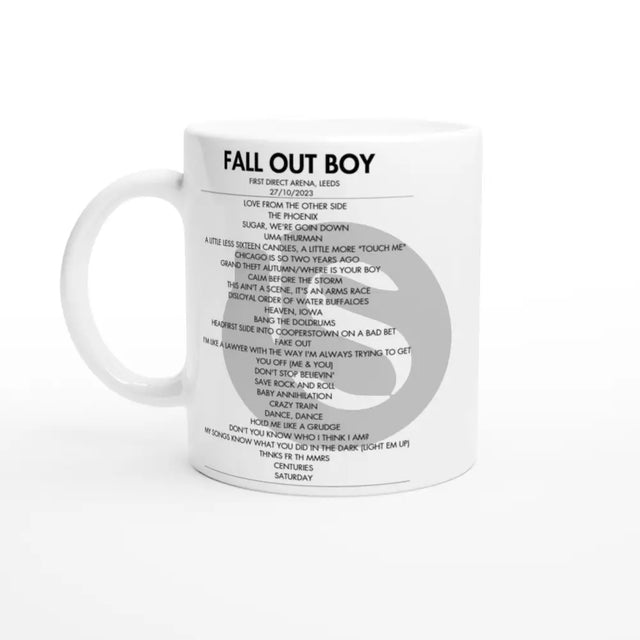 Fall out Boy Leeds October 2023 Setlist Mug - Setlist