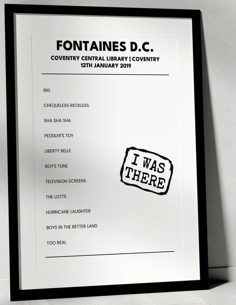 Fontaines D.C. 12th January 2019 Coventry Central Library Coventry - I Was There - Setlist