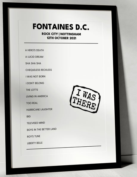 Fontaines D.C. 12th October 2021 Rock City Nottingham - I Was There - Setlist