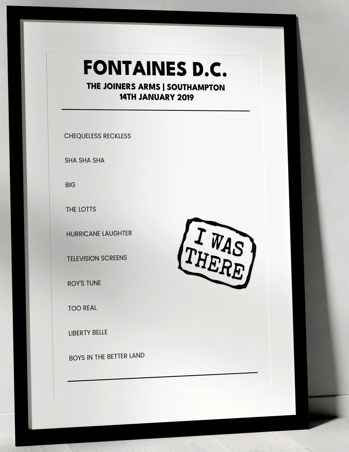 Fontaines D.C. 14th January 2019 The Joiners Arms Southampton - I Was There - Setlist