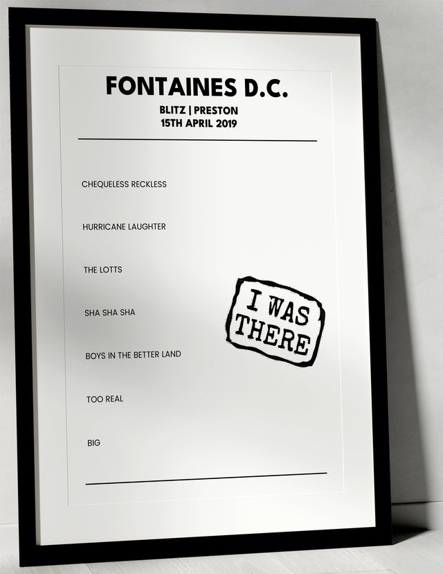 Fontaines D.C. 15th April 2019 Blitz Preston - I Was There - Setlist