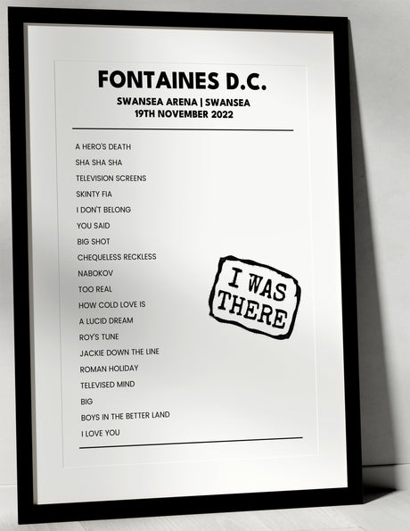 Fontaines D.C. 19th November 2022 Swansea Arena Swansea - I Was There - Setlist