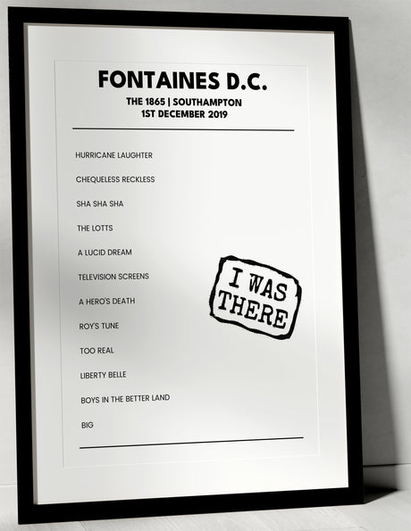 Fontaines D.C. 1st December 2019 The 1865 Southampton - I Was There - Setlist