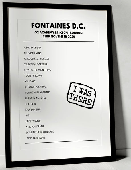 Fontaines D.C. 23rd November 2020 O2 Academy Brixton London - I Was There - Setlist