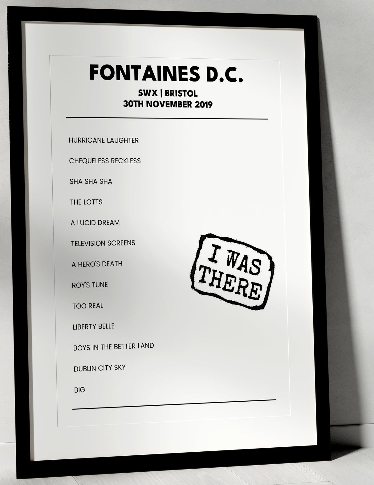 Fontaines D.C. 30th November 2019 SWX Bristol - I Was There - Setlist