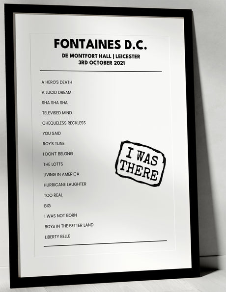 Fontaines D.C. 3rd October 2021 De Montfort Hall Leicester - I Was There - Setlist