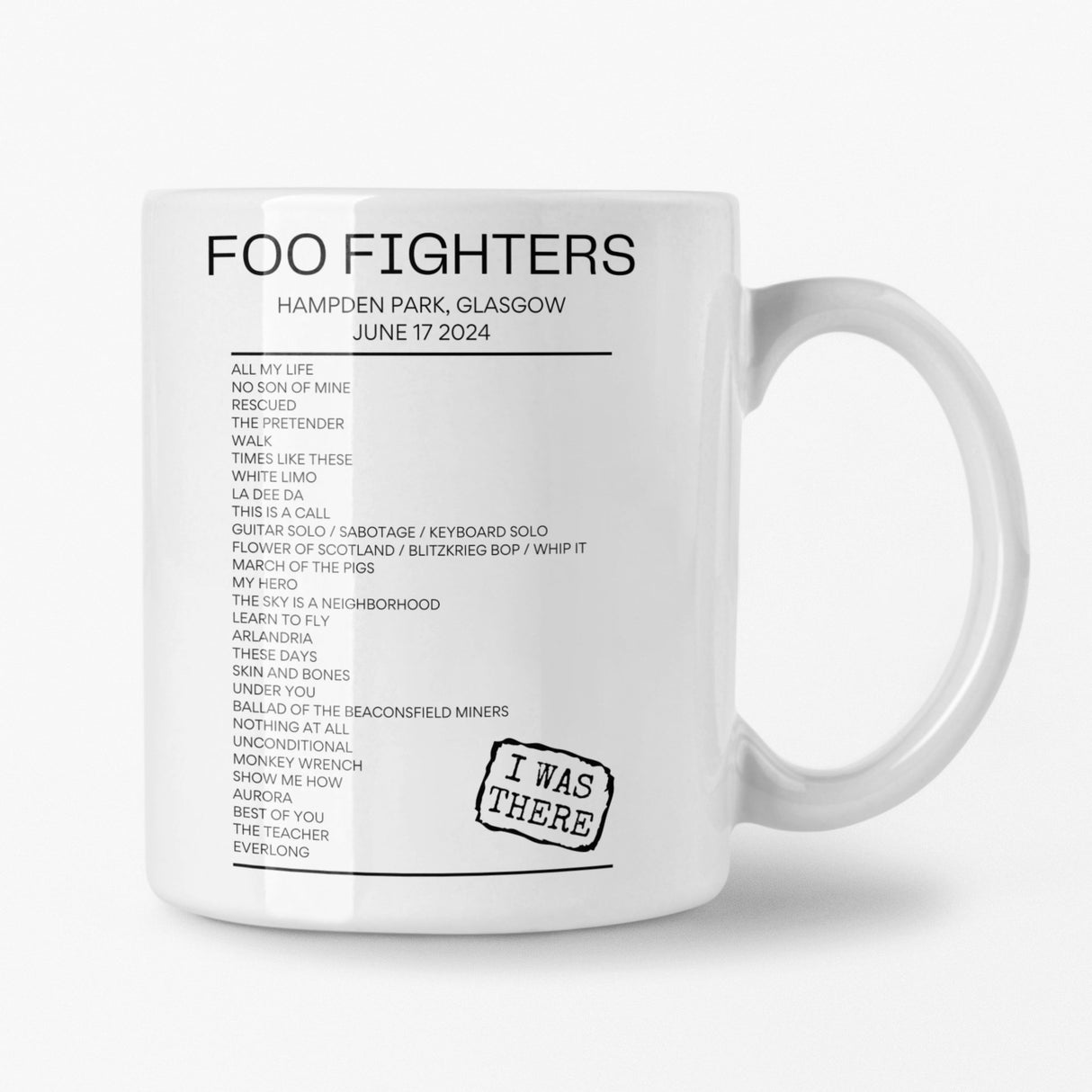 Foo Fighters Glasgow June 17 2024 Setlist Mug - Setlist