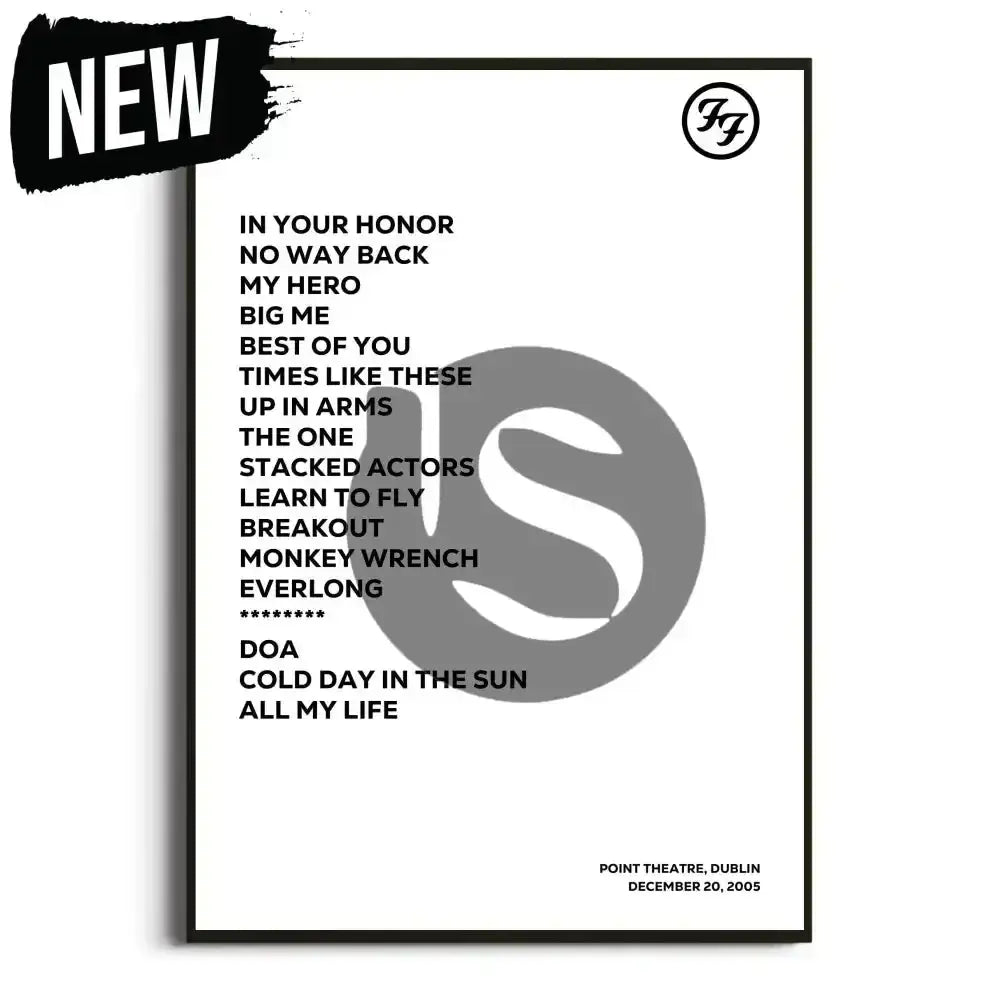 Foo Fighters In Your Honor Tour - Setlist Posters - Setlist