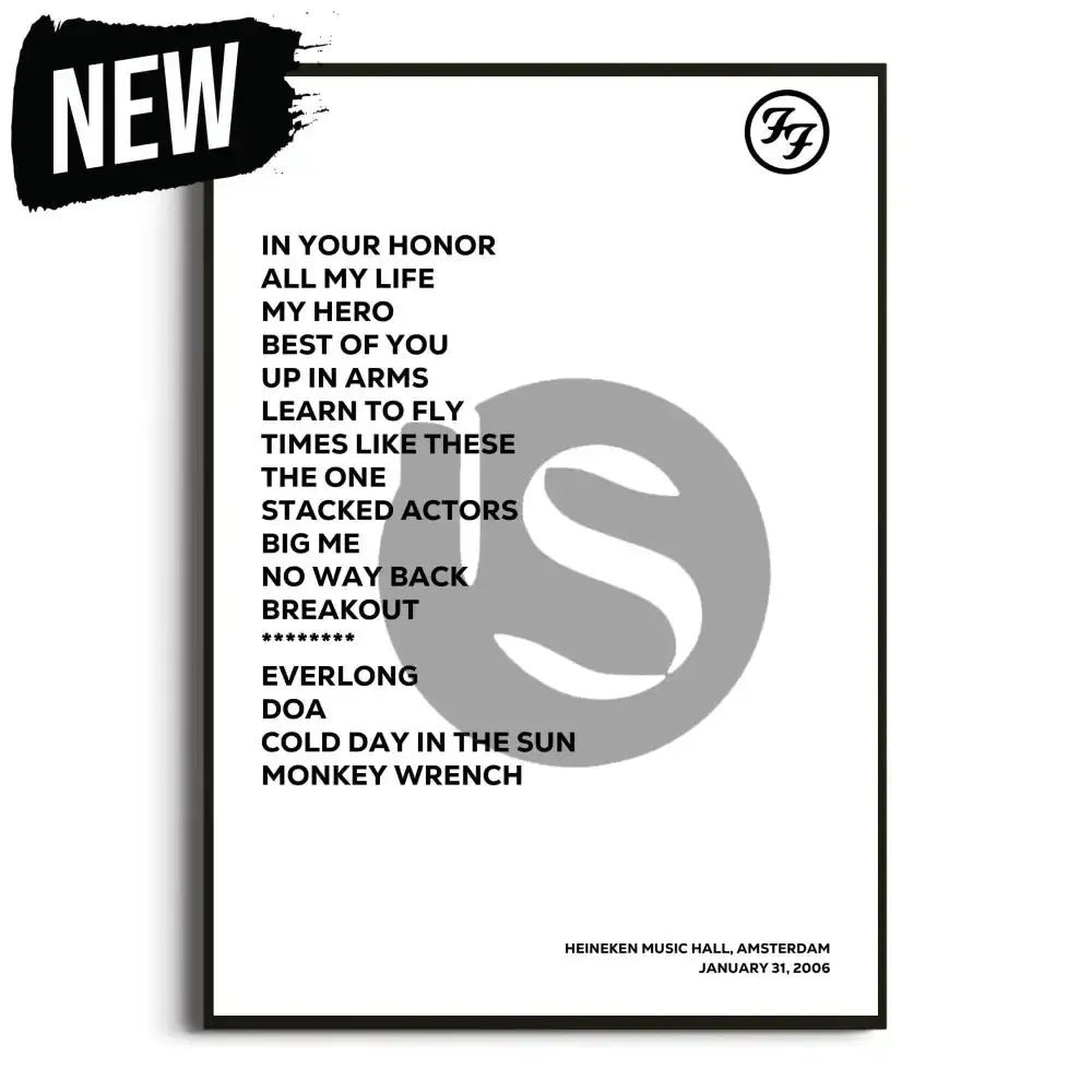 Foo Fighters In Your Honor Tour - Setlist Posters - Setlist