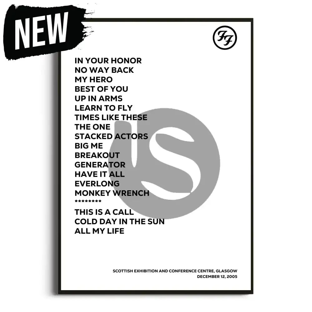 Foo Fighters In Your Honor Tour - Setlist Posters - Setlist